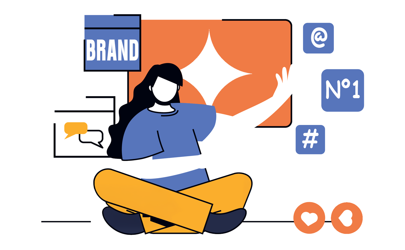 Ilustração representando os resultados de branding e conversas geradas por ativação de marca em feiras de negócios.