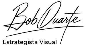 Assinatura de Bob Duarte, Estrategista Visual e fundador da Trade Impact, com link para perfil profissional no LinkedIn.