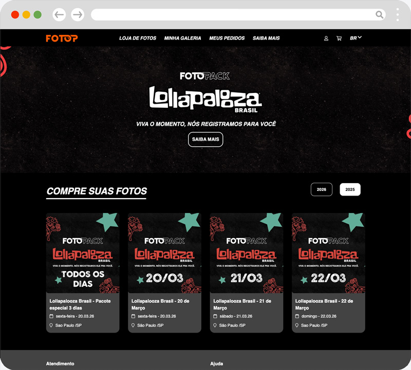 Loja Oficial FOTOP - Lollapalooza